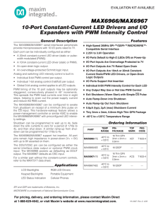 10-Port Constant-Current LED Drivers and I/O Expanders with PWM Intensity Control Features