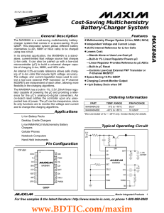 MAX846A Cost-Saving Multichemistry Battery-Charger System _______________General Description
