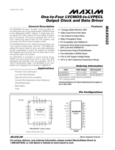 MAX9323 One-to-Four LVCMOS-to-LVPECL Output Clock and Data Driver General Description