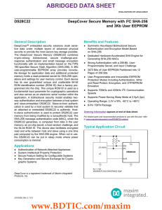 DS28C22 DeepCover Secure Memory with I C SHA-256 and 3Kb User EEPROM