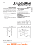 DS3903 Triple 128-Position Nonvolatile Digital Potentiometer General Description