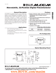 DS4301 Nonvolatile, 32-Position Digital Potentiometer General Description Features