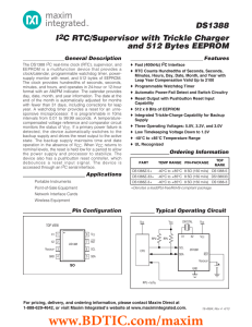 DS1388 I C RTC/Supervisor with Trickle Charger and 512 Bytes EEPROM