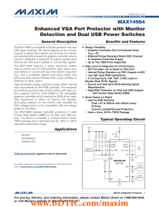 MAX14984 Enhanced VGA Port Protector with Monitor General Description