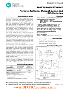 MAX16946/MAX16947 Remote Antenna, Current-Sense and LDO/Switches EVALUATION KIT AVAILABLE