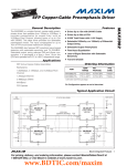 MAX3982 SFP Copper-Cable Preemphasis Driver General Description Features