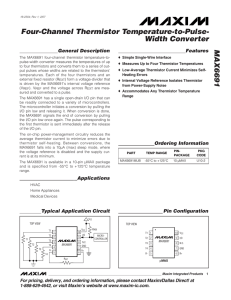 MAX6691 Four-Channel Thermistor Temperature-to-Pulse- Width Converter General Description
