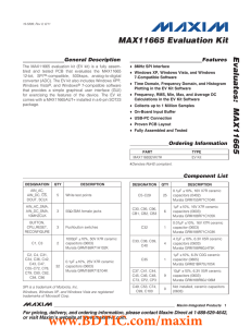 MAX11665 Evaluation Kit Evaluates: General Description Features