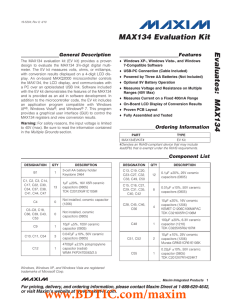 MAX134 Evaluation Kit Evaluates: General Description Features