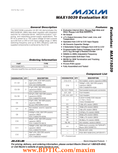 Evaluates:  MAX15039 MAX15039 Evaluation Kit General Description Features