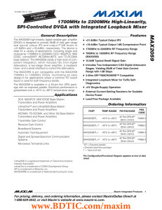 MAX2059 1700MHz to 2200MHz High-Linearity, SPI-Controlled DVGA with Integrated Loopback Mixer General Description