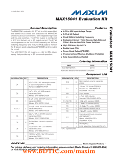 MAX15041 Evaluation Kit Evaluates: General Description Features