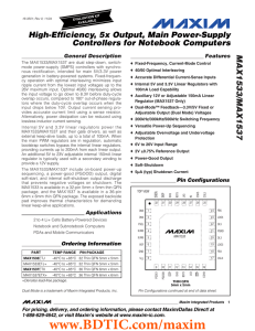 MAX1533/MAX1537 High-Efficiency, 5x Output, Main Power-Supply Controllers for Notebook Computers General Description
