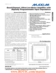 MAX2034 Quad-Channel, Ultra-Low-Noise Amplifier with Digitally Programmable Input Impedance General Description