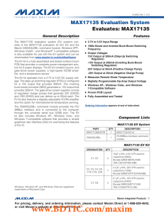 MAX17135 Evaluation System Evaluates: MAX17135 General Description Features