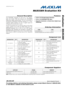 MAX5389 Evaluation Kit Evaluates: General Description Features