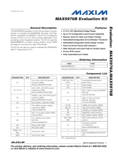 MAX5976B Evaluation Kit Evaluates: General Description Features