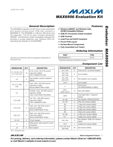 Evaluates:  MAX6956 MAX6956 Evaluation Kit General Description Features