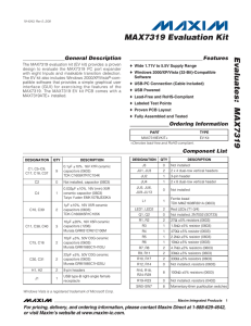 Evaluates:  MAX7319 MAX7319 Evaluation Kit General Description Features