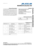 MAX9622 Evaluation Kit Evaluates: General Description Features