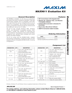 MAX9611 Evaluation Kit Evaluates: General Description Features