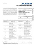 MAX98500 Evaluation Kit Evaluates: General Description Features