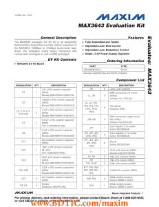 MAX3643 Evaluation Kit Evaluates: General Description Features