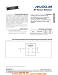 RF Power Detector MAX2209 General Description Features