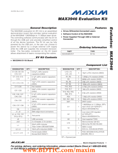 MAX3946 Evaluation Kit Evaluates: General Description Features
