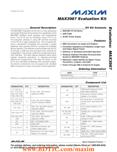 MAX3987 Evaluation Kit Evaluates: General Description EV Kit Contents