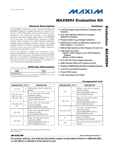 Evaluates:  MAX9694 MAX9694 Evaluation Kit General Description Features