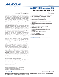 MAX5974E Evaluation Kit Evaluates: MAX5974E General Description Features