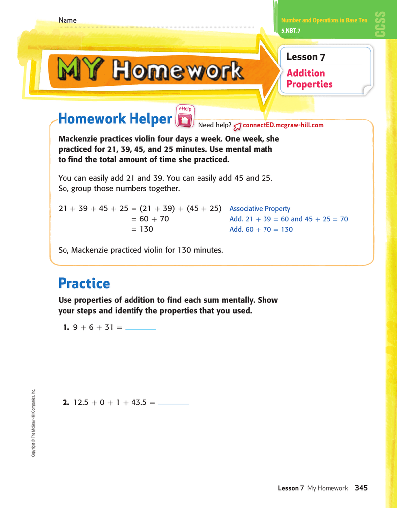 Mcgraw connect homework help