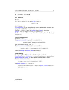 4 Number Theory 1 4.1 Divisors