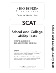 SCAT School and College Ability Tests School and College Ability T