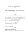 Exam No. 01 (Fall 2013) PHYS 320: Electricity and Magnetism I