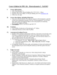 5 Course Syllabus for PHY 424 – Electrodynamics I – Fall...  I.