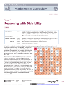 Reasoning with Divisibility Mathematics Curriculum 4