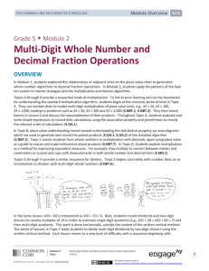 Multi-Digit Whole Number and Decimal Fraction Operations • Grade 5