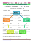 SUMMATIVE ASSESSMENT – II, 2014  [JS-20142] MATHEMATICS /Class – X