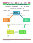 SUMMATIVE ASSESSMENT – II, 2014  [JS-20145] MATHEMATICS /Class – X