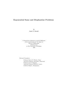 Exponential Sums and Diophantine Problems