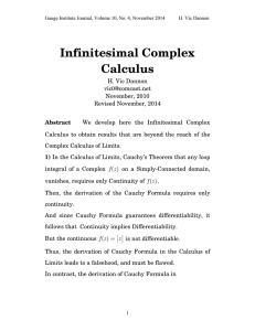 Infinitesimal Complex Calculus