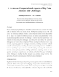 A review on Computational Aspects of Big Data Analysis and Challenges