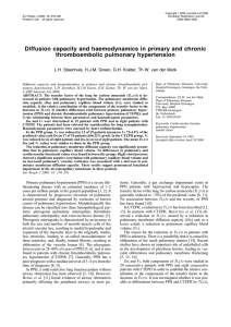 Diffusion capacity and haemodynamics in primary and chronic thromboembolic pulmonary hypertension