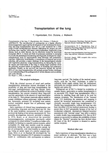 Transplantation  of the  lung J. Wallwork