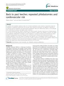 Back to past leeches: repeated phlebotomies and cardiovascular risk Open Access