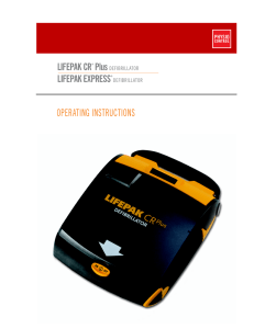 OPERATING INSTRUCTIONS LIFEPAK CR Plus