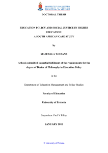 DOCTORAL THESIS  EDUCATION POLICY AND SOCIAL JUSTICE IN HIGHER EDUCATION: