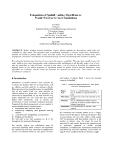 Comparison of Spatial Hashing Algorithms for Mobile Wireless Network Simulations